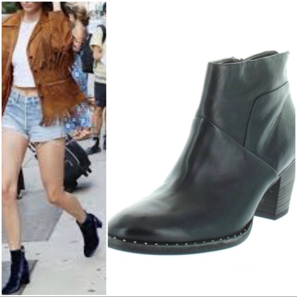 Paul Green Black Leather Ankle Boots